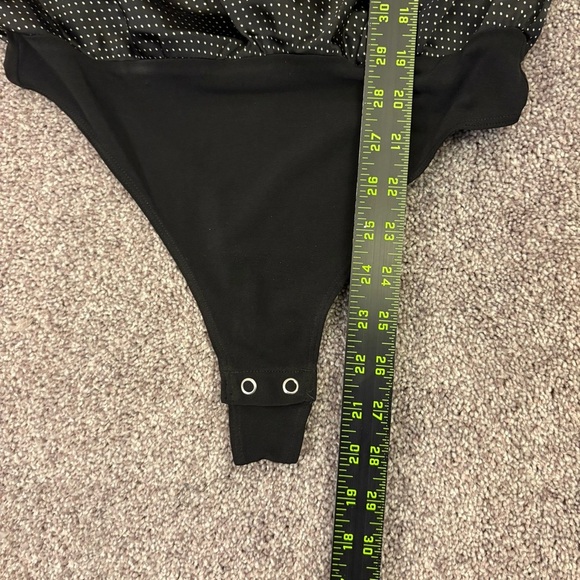 Express Women's Bodysuit Size XS Satin Polka Dot Cowl Neck Gramercy NWT $64 - Picture 10 of 15